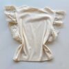 Blusa Feminina Manga Muscle com Detalhes em Guipir Creme AT5205 - Fernanda Ramos Store