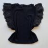 Blusa Feminina Manga Muscle com Detalhes em Guipir Preta AT5205 - Fernanda Ramos Store