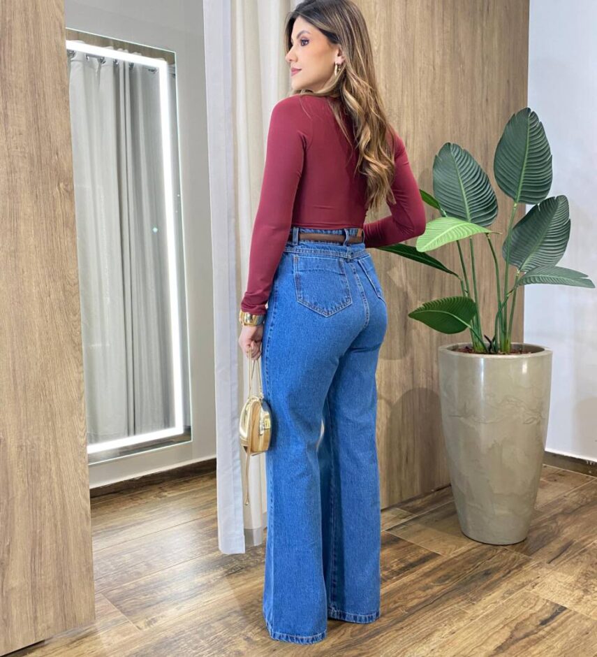 Body Feminino Aycha sem Bojo Manga Longa com Recorte Vinho - Fernanda Ramos Store