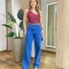 Body Feminino Ellen com Bojo Nula Manga e Argola Vinho - Fernanda Ramos Store