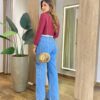Body Feminino Kylie sem Bojo Manga Longa e Gola Alta Vinho - Fernanda Ramos Store