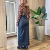 Body Feminino Melinda Manga Longa Tule Onça Preto - Fernanda Ramos Store