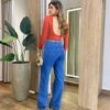 Body Feminino Mendy com Bojo Manga Longa Costas Nua TerraCota - Fernanda Ramos Store