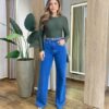 Body Feminino Mendy com Bojo Manga Longa Costas Nua Verde - Fernanda Ramos Store