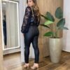 Body Feminino sem Bojo Manga Longa com Lastex em Laise Preto - Fernanda Ramos Store