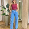 Body Regata Feminino Mariely com Bojo Costa Nua Vinho - Fernanda Ramos Store