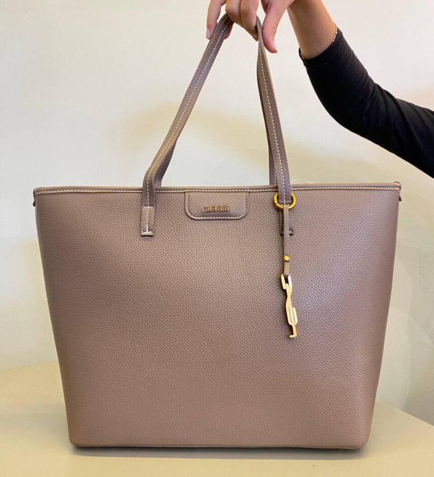 Bolsa Feminina Shopper Floater Couro Nude Stone - Fernanda Ramos Store