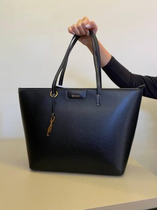 Bolsa Feminina Shopper Floater Couro Preta - Fernanda Ramos Store