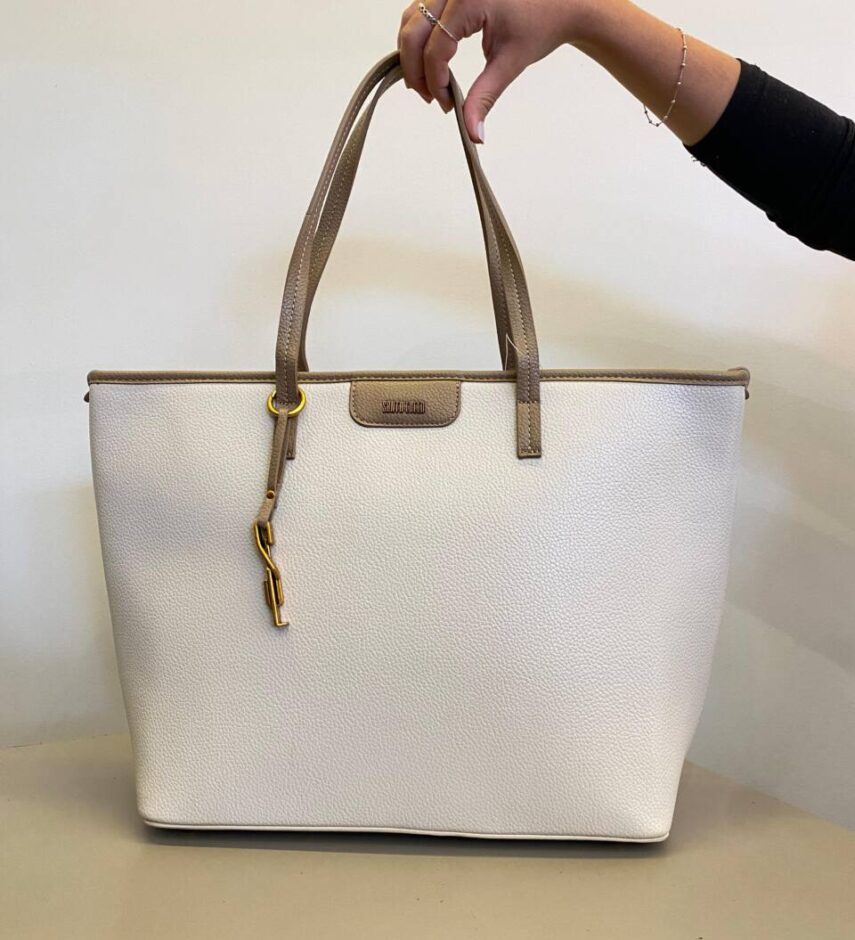 Bolsa Feminina Shopper Floater Couro Off White - Fernanda Ramos Store