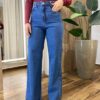 Calça Feminina Antonella Wide Leg Jeans Escuro 1188C - Fernanda Ramos Store