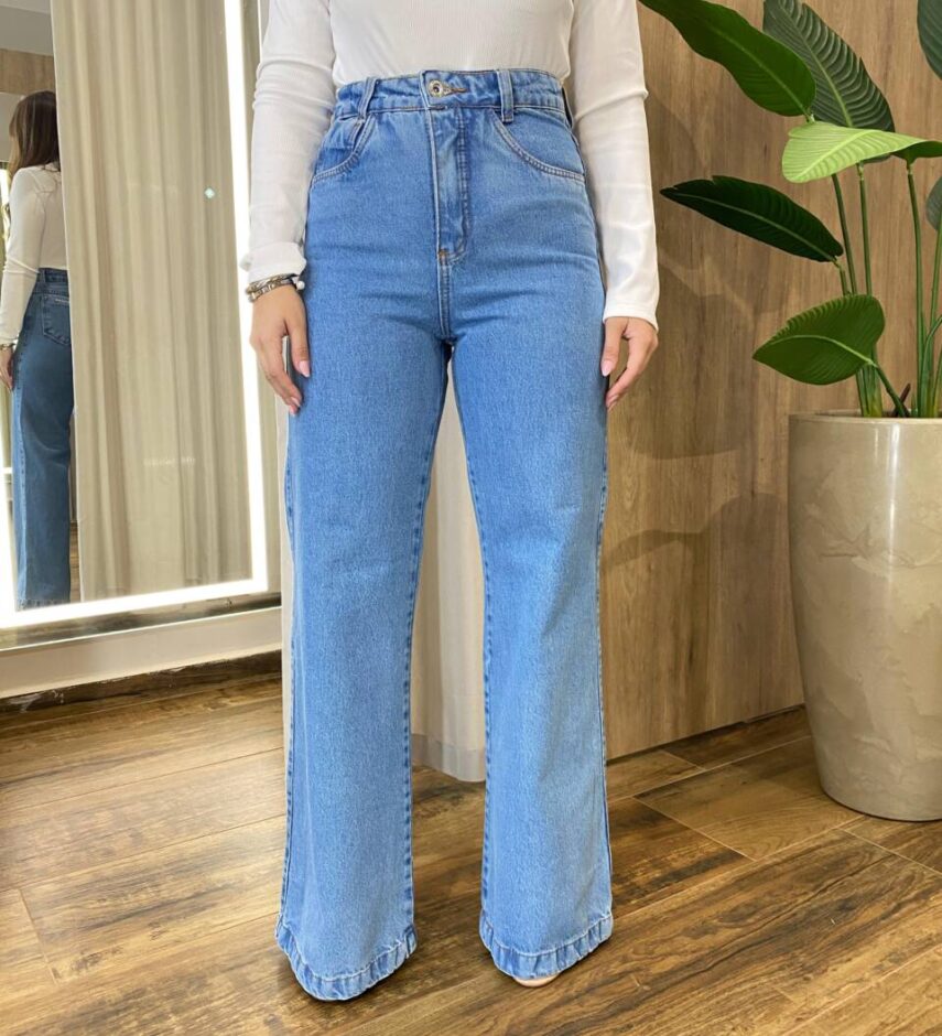 Calça Feminina Ayla Wide Leg Jeans 1070C - Fernanda Ramos Store