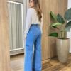 Calça Feminina Emília Jeans Médio Wide Leg Cargo 928 - Fernanda Ramos Store