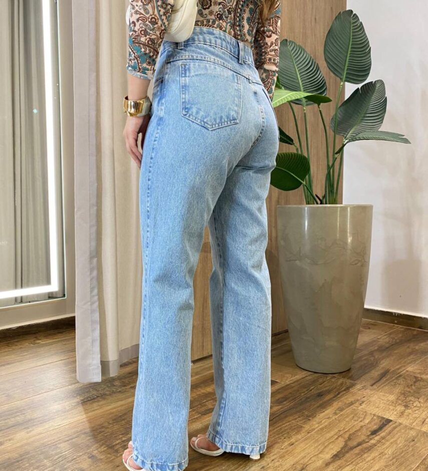 Calça Feminina Jeans Wide Leg Básica - Fernanda Ramos Store