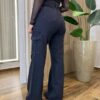 Calça Feminina Jeans Wide Leg Cargo Preta 11277J - Fernanda Ramos Store
