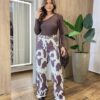 Calça Feminina Jessie Wide Leg Cow Print 1171 - Fernanda Ramos Store