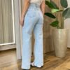Calça Feminina Milena Wide Leg Jeans Claro 1070X - Fernanda Ramos Store