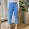 Calça Feminina Mom Jeans Slouchy Bordada com Pedras Brilhantes - Fernanda Ramos Store