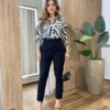 Calça Feminina Social Caroline com Elástico Preta - Fernanda Ramos Store