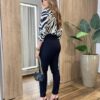 Calça Feminina Social Caroline com Elástico Preta - Fernanda Ramos Store