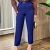 Calça Feminina Social Helena com Bolsos Azul Marinho - Fernanda Ramos Store