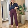 Calça Feminina Social Helena com Bolsos Marrom - Fernanda Ramos Store