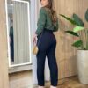 Calça Feminina Social Helena com Bolsos Preta - Fernanda Ramos Store