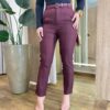Calça Feminina Social Milena com Cinto e Bolsos Marsala - Fernanda Ramos Store