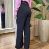 Calça Feminina Social Tassila Pantalona com Cinto Preta - Fernanda Ramos Store