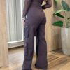 Calça Feminina Stephani Wide Leg Cargo Marrom 12387 - Fernanda Ramos Store