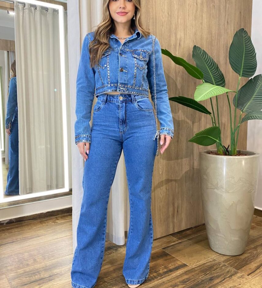 Calça Feminina Wide Leg Jeans Corte Amplo 1337 - Fernanda Ramos Store