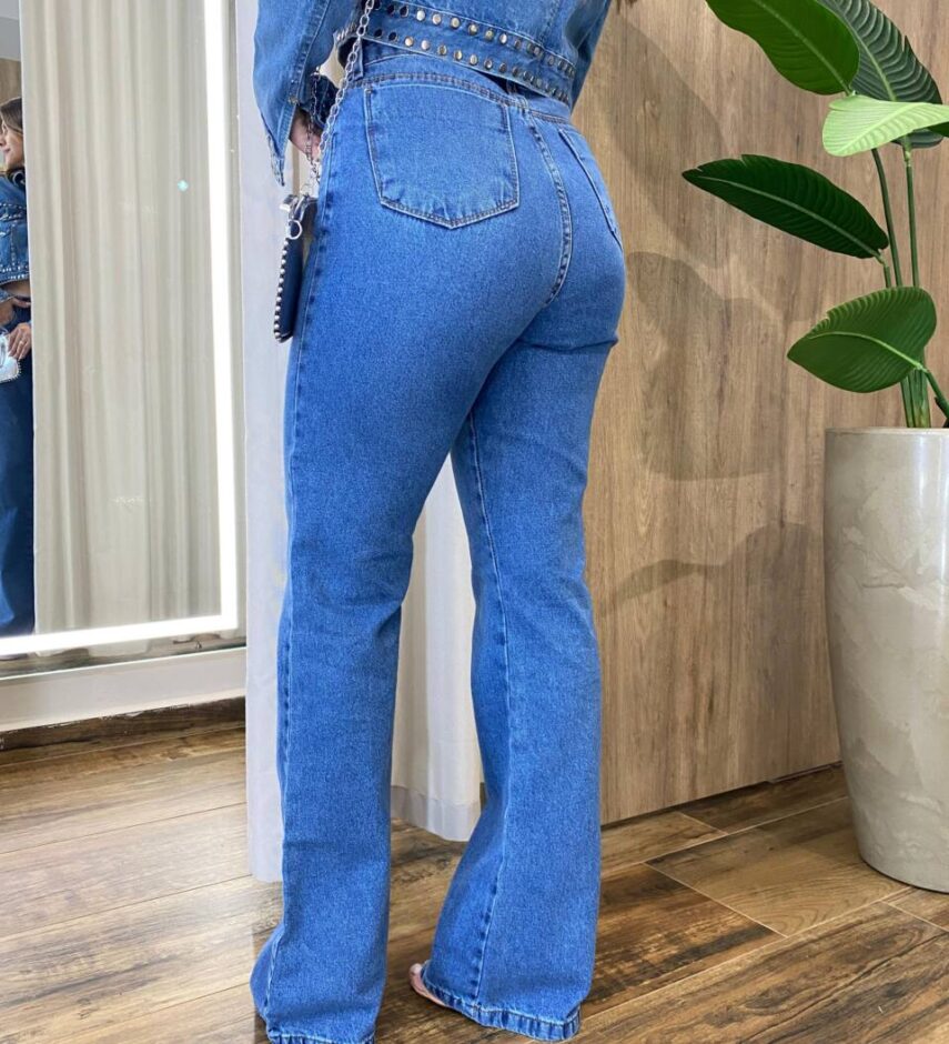 Calça Feminina Wide Leg Jeans Corte Amplo 1337 - Fernanda Ramos Store