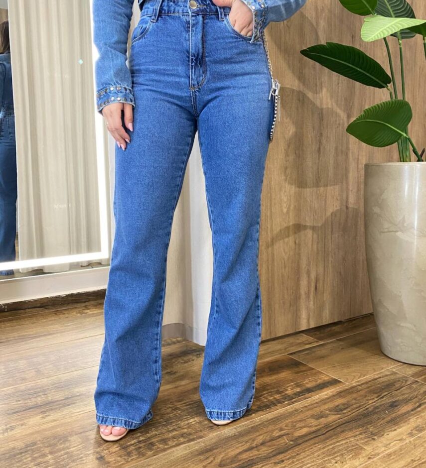 Calça Feminina Wide Leg Jeans Corte Amplo 1337 - Fernanda Ramos Store