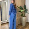 Camisa Feminina Jeans Elisa Manga Longa com Bolso Frontal - Fernanda Ramos Store