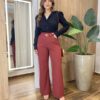 Camisa Feminina Social em Viscose Manga Longa Princesa Preta - Fernanda Ramos Store