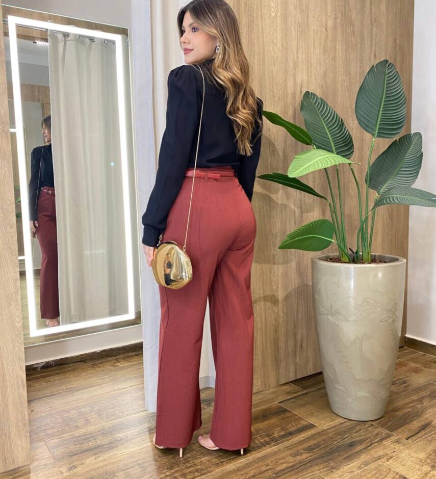 Camisa Feminina Social em Viscose Manga Longa Princesa Preta - Fernanda Ramos Store