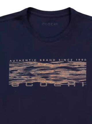 Camiseta Masculina Concept Slim Ogochi Estampada Azul 0004 - Fernanda Ramos Store