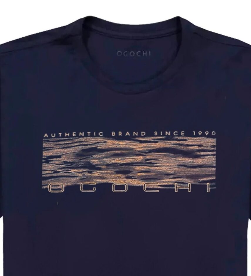 Camiseta Masculina Concept Slim Ogochi Estampada Azul 0004 - Fernanda Ramos Store