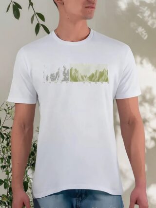 Camiseta Masculina Concept Slim Ogochi Estampada Branca 0001 - Fernanda Ramos Store