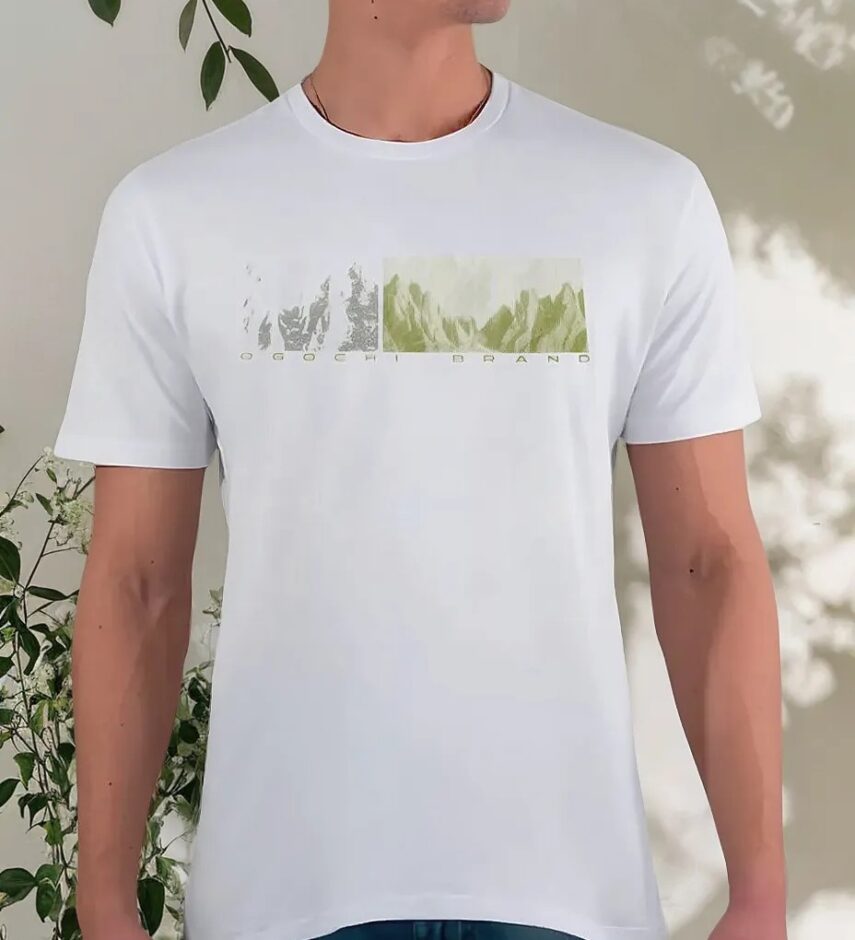 Camiseta Masculina Concept Slim Ogochi Estampada Branca 0001 - Fernanda Ramos Store