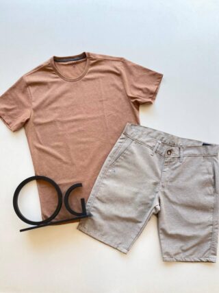 Camiseta Masculina Essencial Slim Ogochi Caramelo 1036 - Fernanda Ramos Store