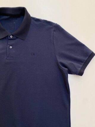 Camiseta Polo Ogochi Casual Slim Piquet Azul Escuro 4128 - Fernanda Ramos Store