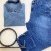 Camiseta Polo Ogochi Casual Slim Piquet Azul Outono 4218 - Fernanda Ramos Store