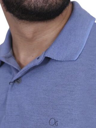 Camiseta Polo Ogochi Casual Slim Piquet Azul Rei 0011 - Fernanda Ramos Store