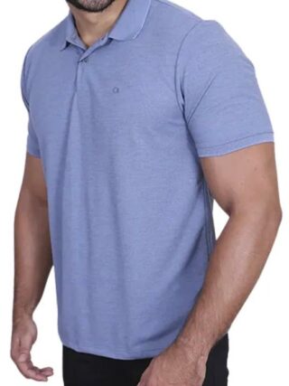 Camiseta Polo Ogochi Casual Slim Piquet Azul Rei 0011 - Fernanda Ramos Store