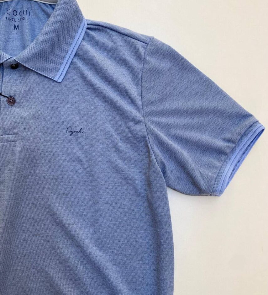 Camiseta Polo Ogochi Concept Slim Piquet Azul 0056 - Fernanda Ramos Store