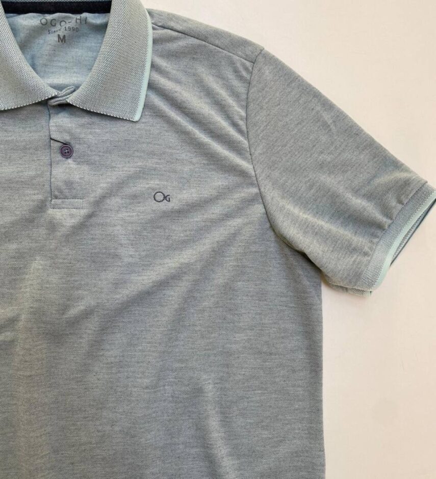 Camiseta Polo Ogochi Concept Slim Piquet Verde Menta 4807 - Fernanda Ramos Store