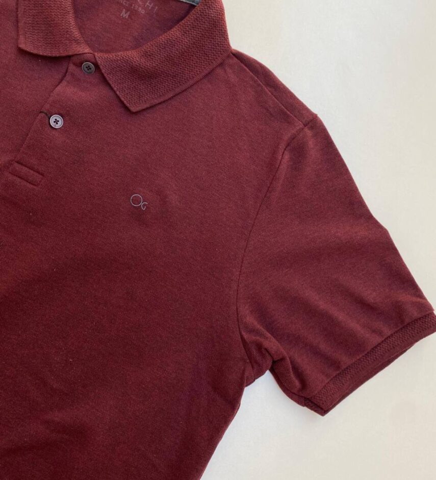 Camiseta Polo Ogochi Essencial Slim 1934 Bordô - Fernanda Ramos Store