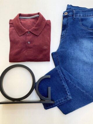 Camiseta Polo Ogochi Essencial Slim 1934 Bordô - Fernanda Ramos Store