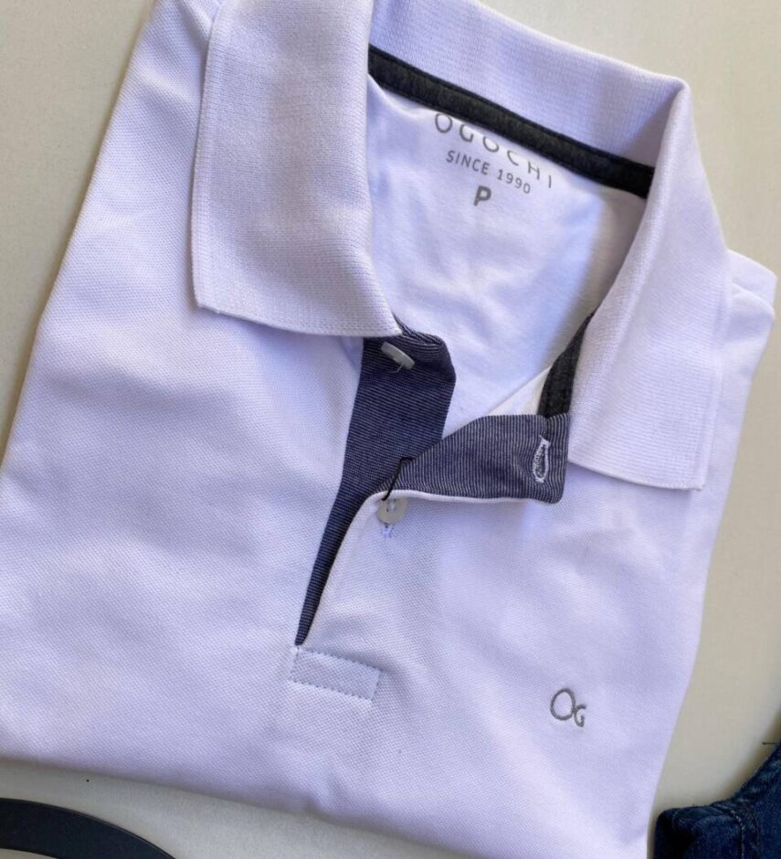 Camiseta Polo Ogochi Essencial Slim Ptl Branca 0001 - Fernanda Ramos Store