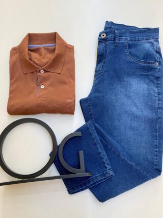 Camiseta Polo Ogochi Essencial Slim Ptl Chocolate 1220 - Fernanda Ramos Store